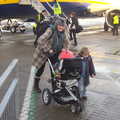 Isobel and The Boys exit the plane, A Pre-Christmas Dinner, Monkstown, Dublin - 16th December 2012