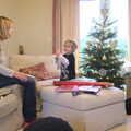 Fred waves a star at Grandma Janet, A Trip to Spreyton, Devon - 24th December 2012