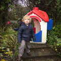 Fred stands by a plastic hut at Spreyton Pottery, A Trip to Spreyton, Devon - 24th December 2012