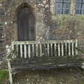 Well-weathered bench at St. Michael's Church, A Trip to Spreyton, Devon - 24th December 2012