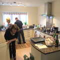 It's all go in the kitchen, Christmas Day in Spreyton, Devon - 25th December 2012