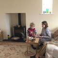 Fred, Isobel and Grandmother in the lounge, Christmas Day in Spreyton, Devon - 25th December 2012