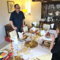 Matt and Sis test out the Christmas table, Christmas Day in Spreyton, Devon - 25th December 2012