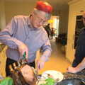 Neil does the meat carving, Christmas Day in Spreyton, Devon - 25th December 2012