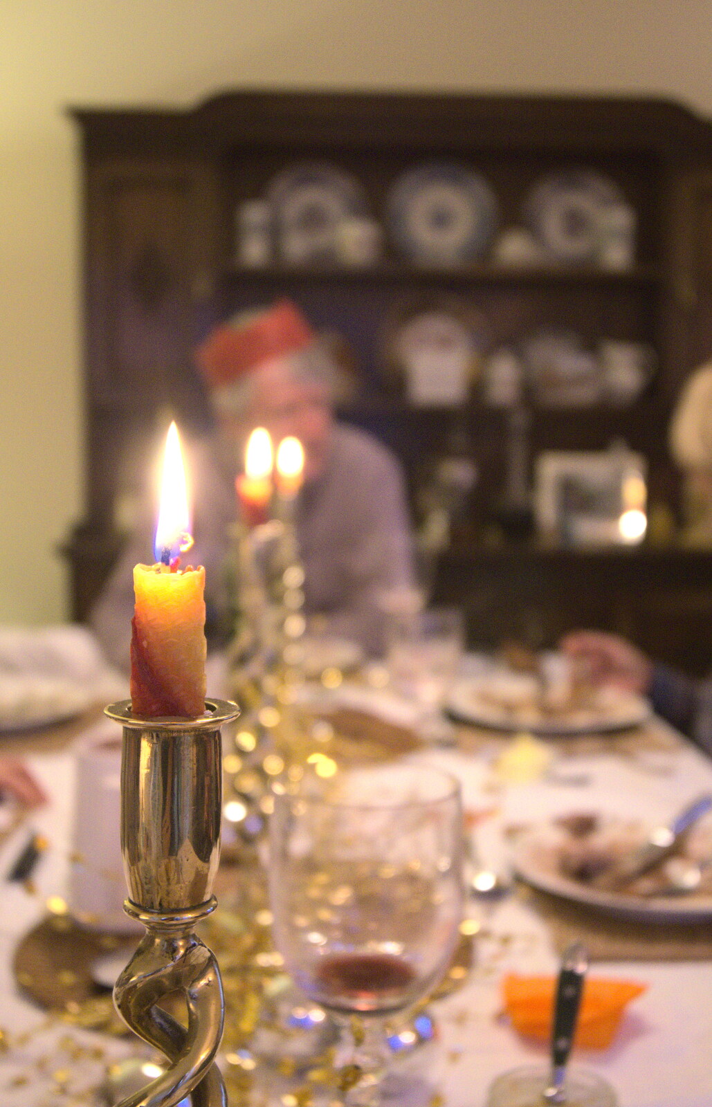 A Christmas candle from Christmas Day in Spreyton, Devon - 25th December 2012