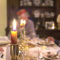 A Christmas candle, Christmas Day in Spreyton, Devon - 25th December 2012