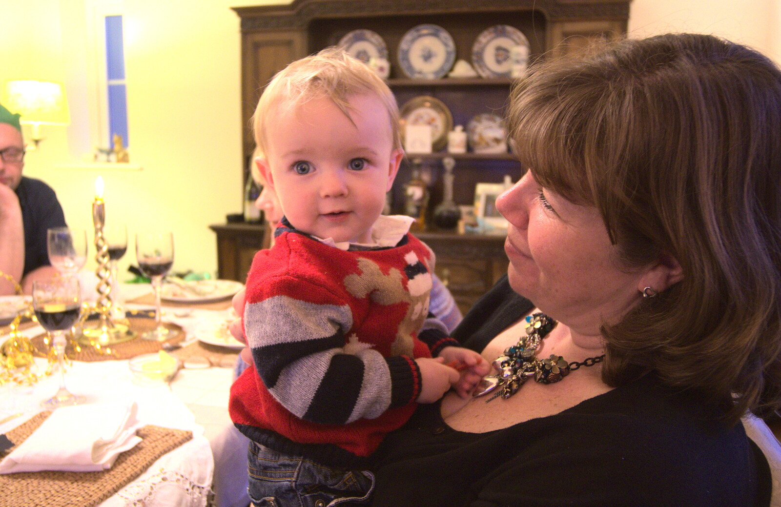 Sis gets a go of Harry from Christmas Day in Spreyton, Devon - 25th December 2012