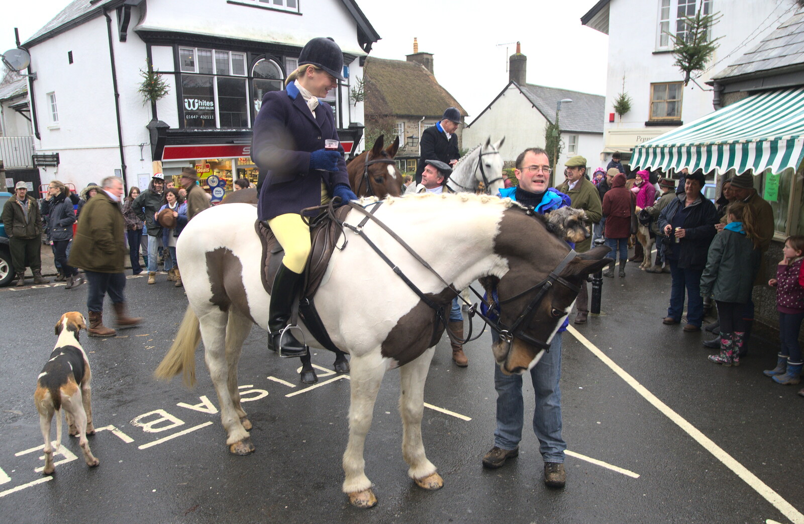 Another rider appears from The Boxing Day Hunt, Chagford, Devon - 26th December 2012