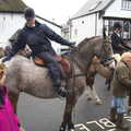 A speckly horse gets a pat on the arse, The Boxing Day Hunt, Chagford, Devon - 26th December 2012