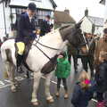 Children crowd around the horses, The Boxing Day Hunt, Chagford, Devon - 26th December 2012