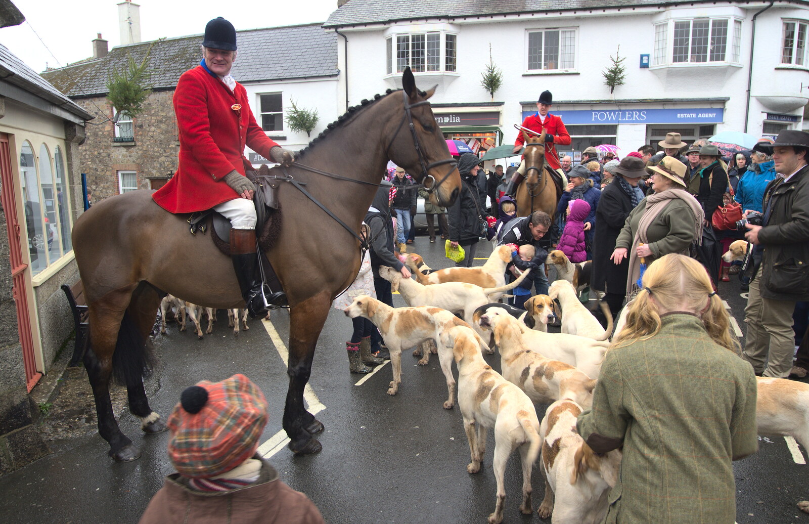 The hunt Master surveys the scene from The Boxing Day Hunt, Chagford, Devon - 26th December 2012