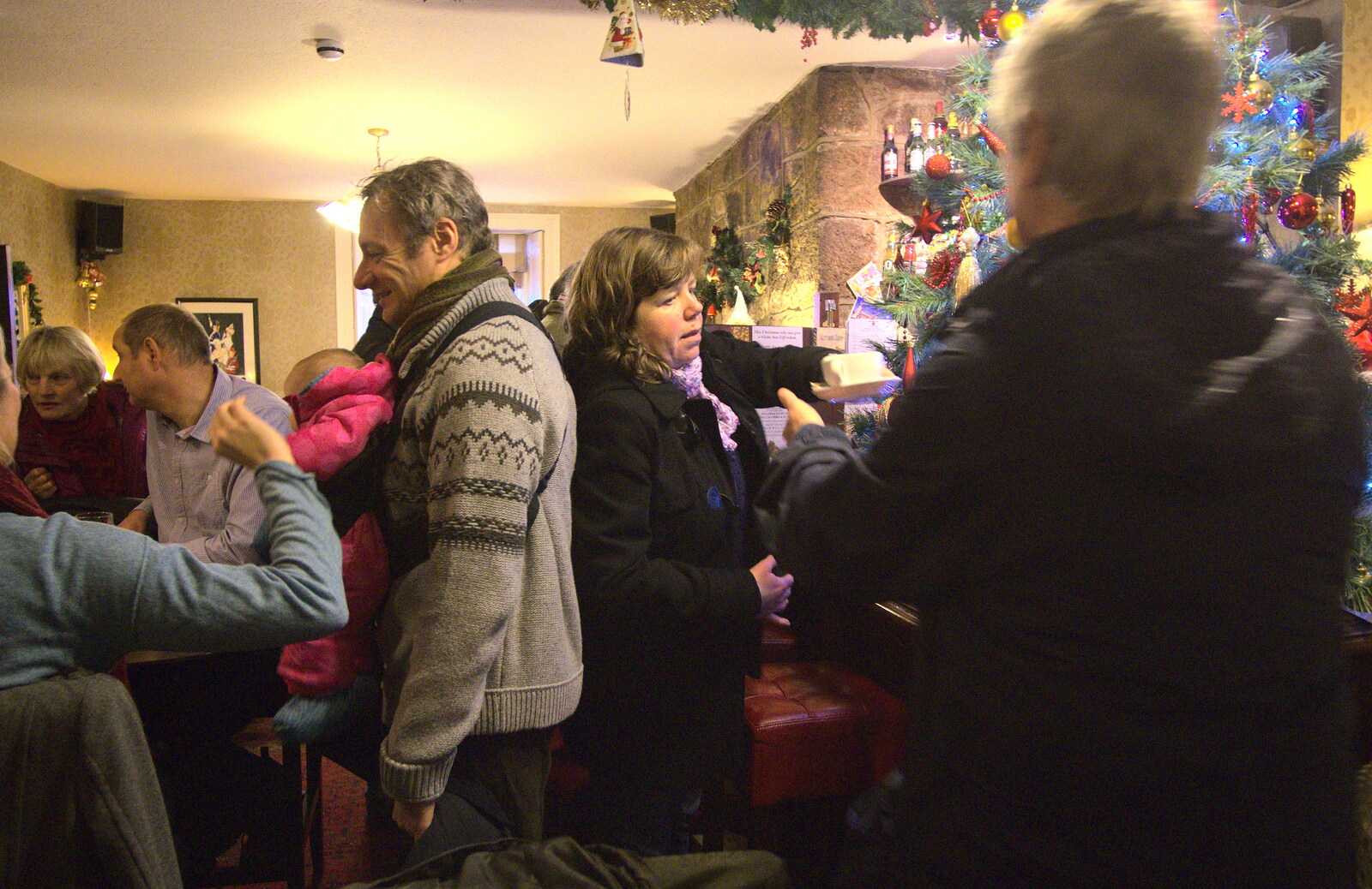 Sis gets a coffee from The Boxing Day Hunt, Chagford, Devon - 26th December 2012