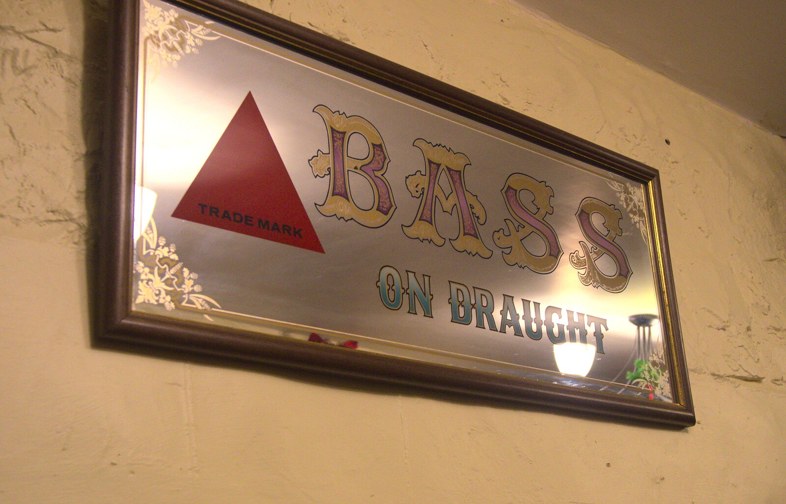 A 'Bass on Draught' mirror advert from The Boxing Day Hunt, Chagford, Devon - 26th December 2012