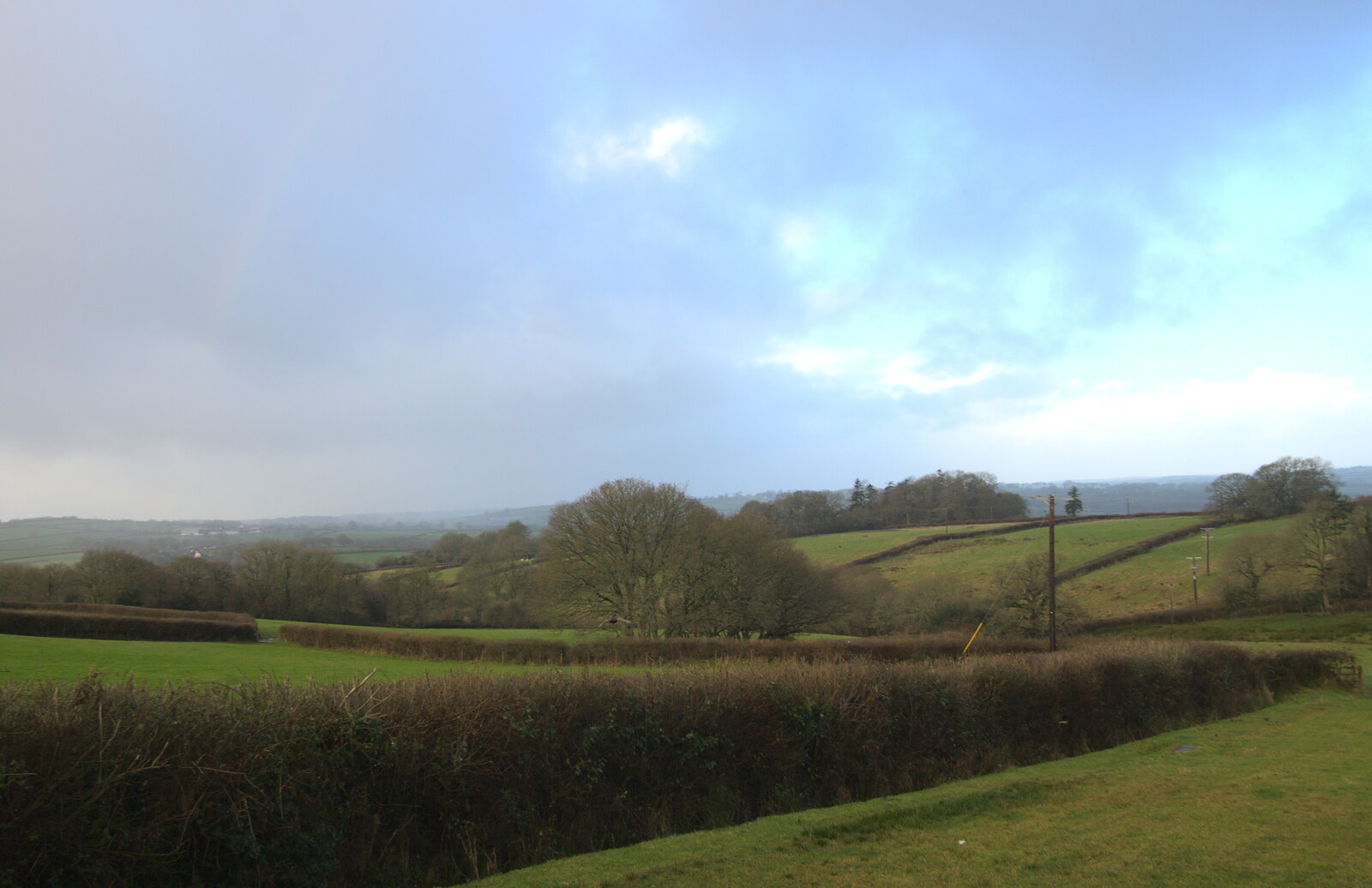 There's an ever-so-faint rainbow from The Boxing Day Hunt, Chagford, Devon - 26th December 2012