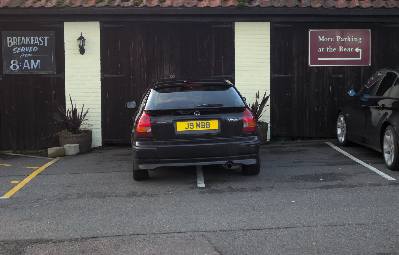 Quality fascist parking, from New Year's Day and Lunch at the White Horse, Ipswich, Finningham and Brome - 1st January 2013