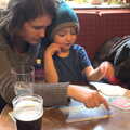 Isobel points something out, New Year's Day and Lunch at the White Horse, Ipswich, Finningham and Brome - 1st January 2013