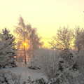 The sun rises over a snowy scene, A Couple of Snow Days, Brome, Suffolk - 16th January 2013