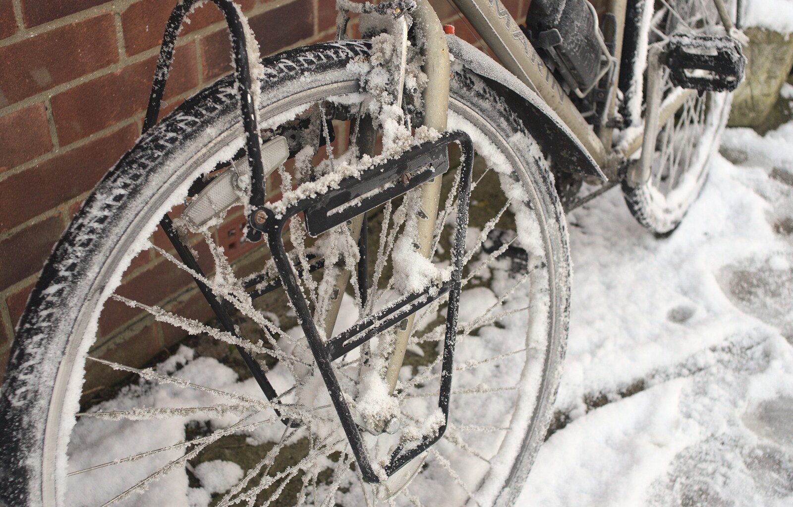 Nosher's bike is snowed under from A Couple of Snow Days, Brome, Suffolk - 16th January 2013