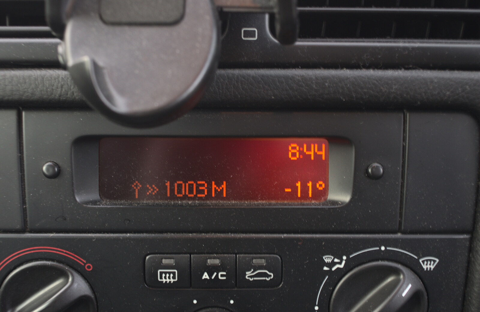 The car reckons it's -11°C from A Couple of Snow Days, Brome, Suffolk - 16th January 2013