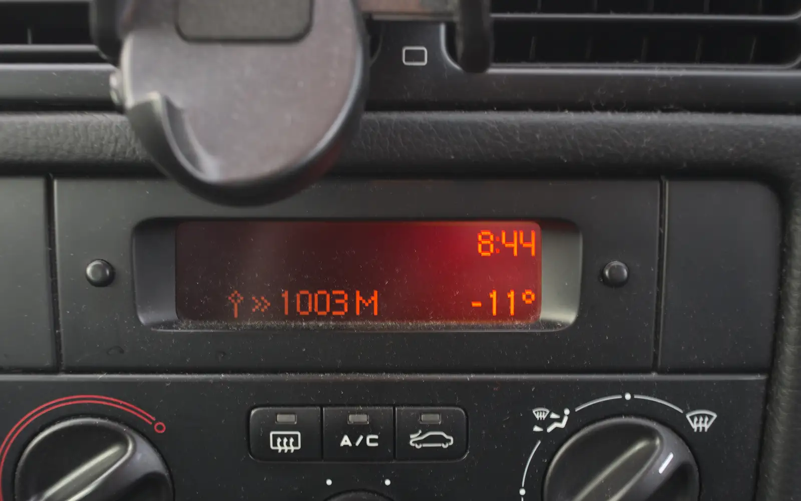 The car reckons it's -11°C, from A Couple of Snow Days, Brome, Suffolk - 16th January 2013