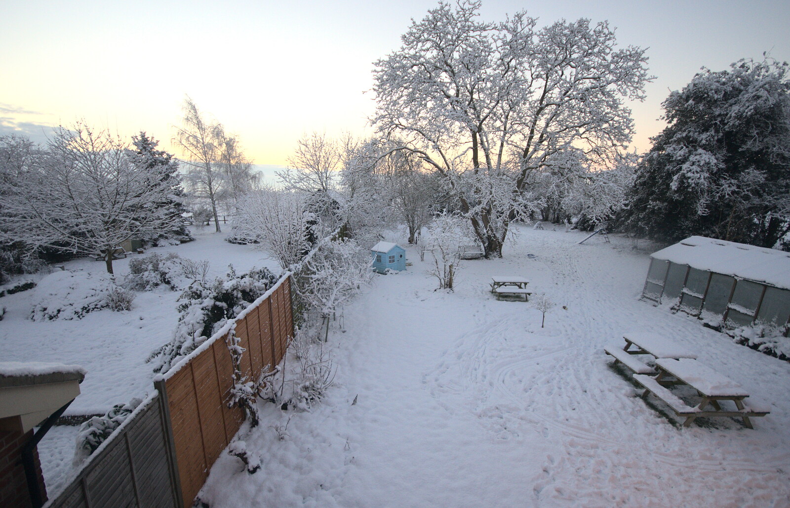 More Snow Days and a Wind Turbine is Built, Brome, Suffolk - 19th January 2013: The view from the bedroom