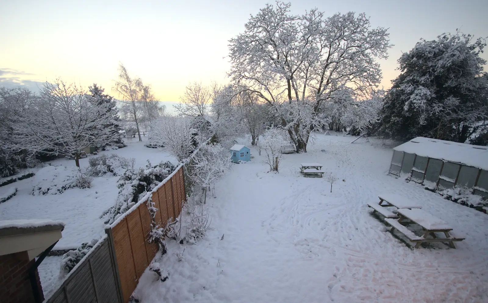 The view from the bedroom, from More Snow Days and a Wind Turbine is Built, Brome, Suffolk - 19th January 2013