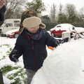 Fred adds some eyes, More Snow Days and a Wind Turbine is Built, Brome, Suffolk - 19th January 2013