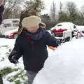 Fred adds some eyes, More Snow Days and a Wind Turbine is Built, Brome, Suffolk - 19th January 2013