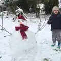 The completed snow man, More Snow Days and a Wind Turbine is Built, Brome, Suffolk - 19th January 2013