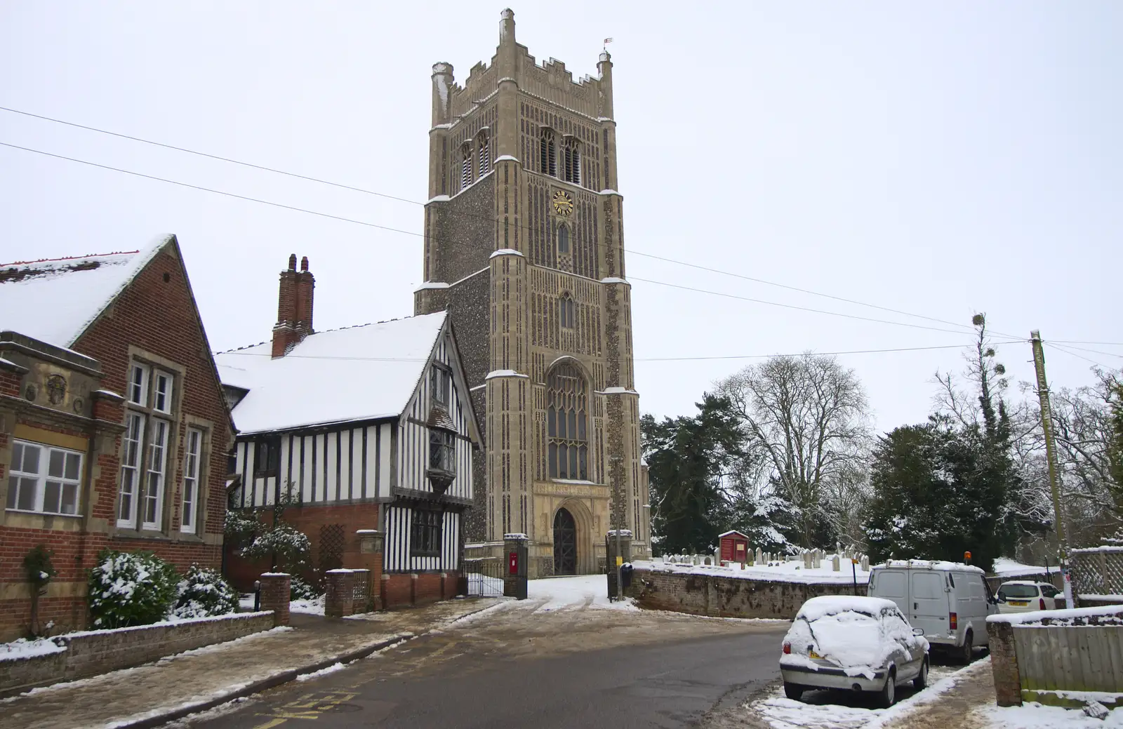 St. Peter's and St. Paul's church in Eye, from More Snow Days and a Wind Turbine is Built, Brome, Suffolk - 19th January 2013