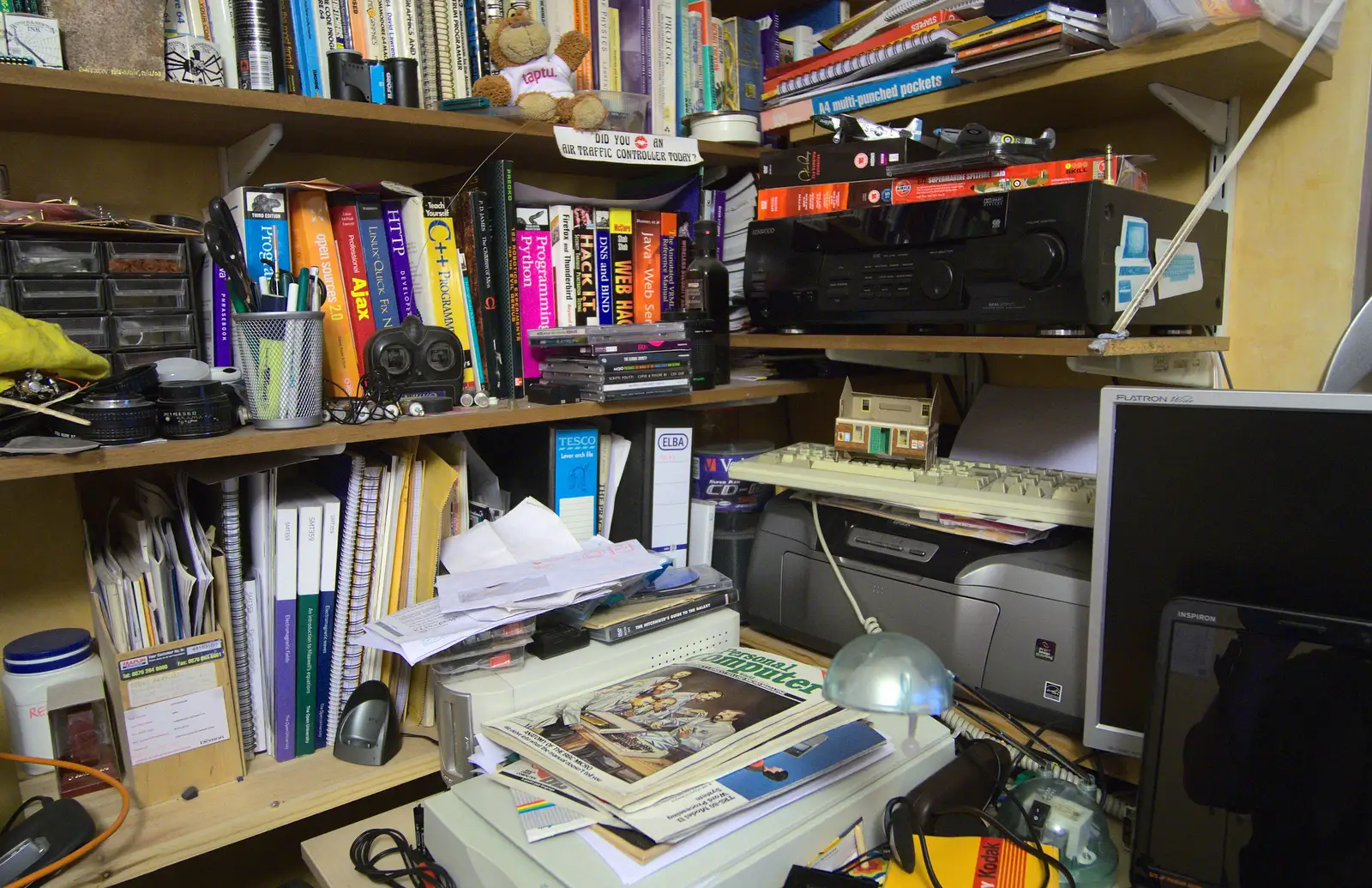 Another chaotic corner of the office, from More Snow Days and a Wind Turbine is Built, Brome, Suffolk - 19th January 2013