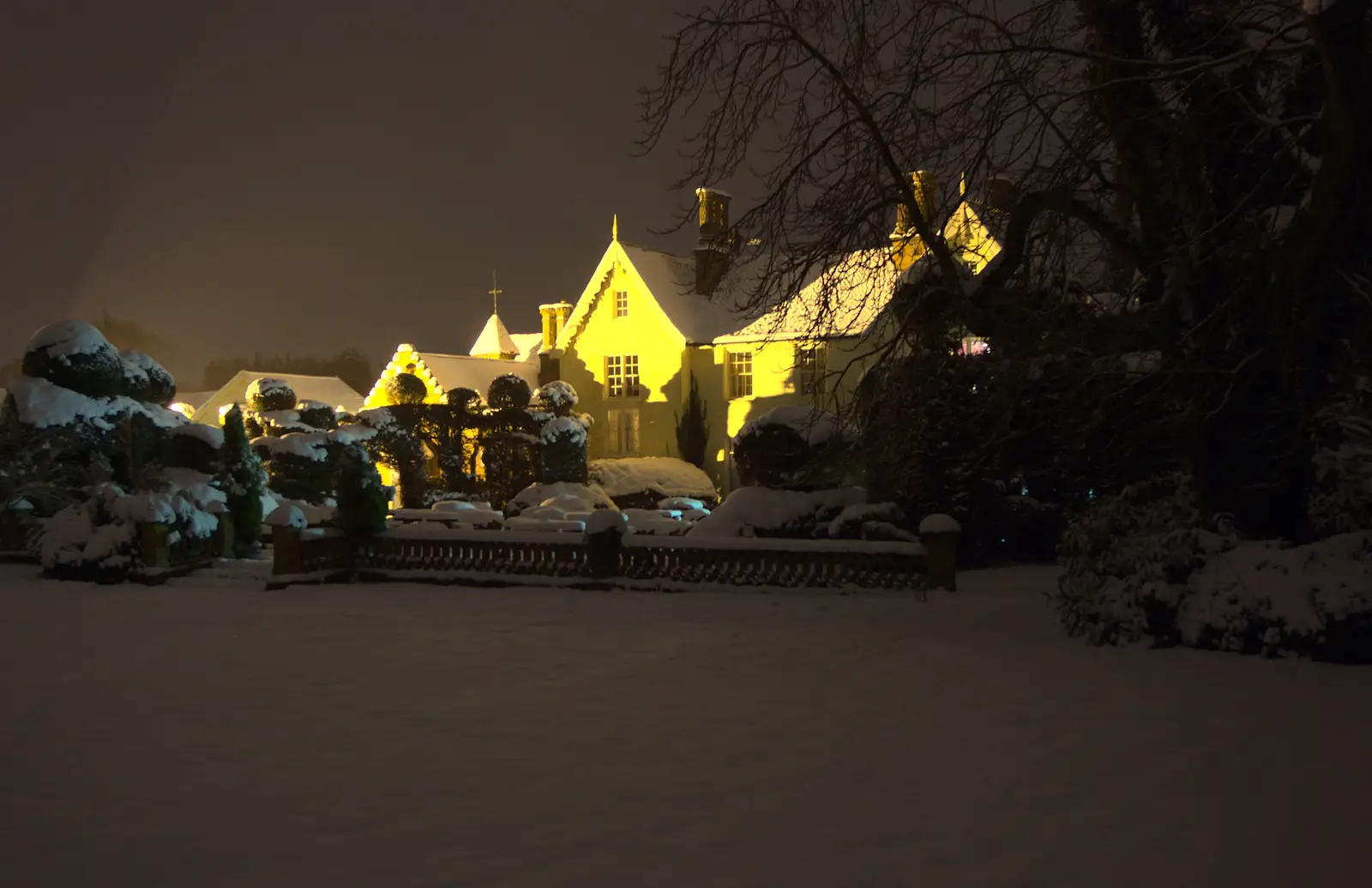 The Oaksmere at night, from More Snow Days and a Wind Turbine is Built, Brome, Suffolk - 19th January 2013