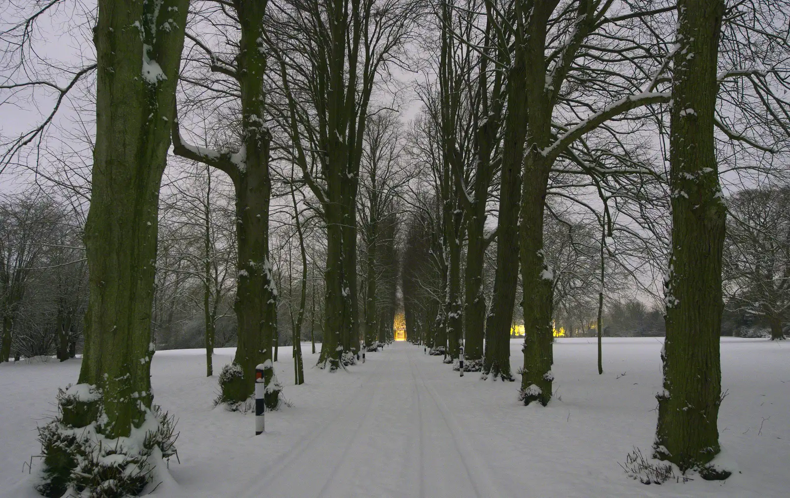 The Oaksmere's drive at night, from More Snow Days and a Wind Turbine is Built, Brome, Suffolk - 19th January 2013