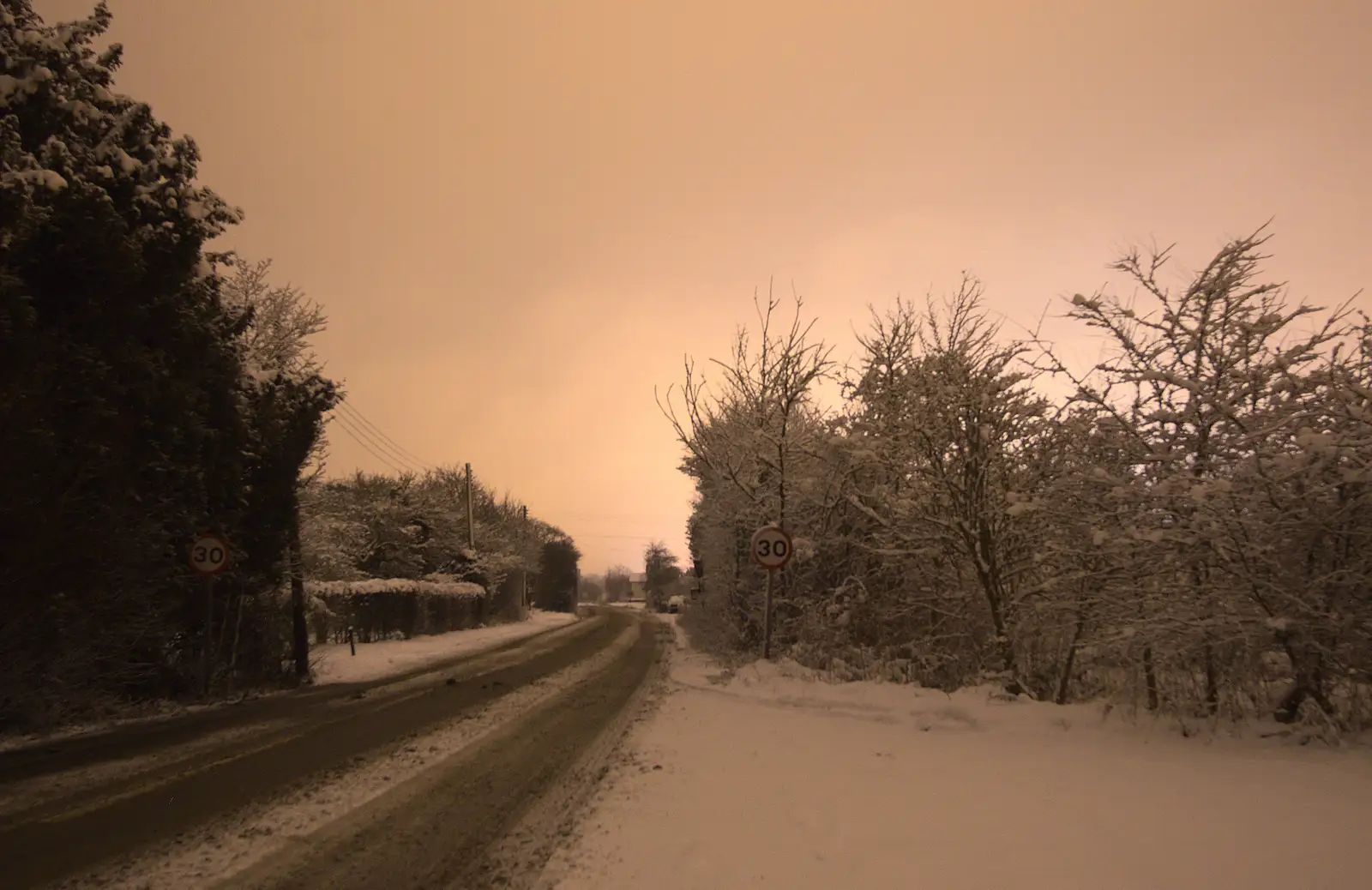 The Humphries Barf Glow looks like daytime, from More Snow Days and a Wind Turbine is Built, Brome, Suffolk - 19th January 2013