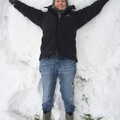 Isobel does a snow angel too, More Snow Days and a Wind Turbine is Built, Brome, Suffolk - 19th January 2013