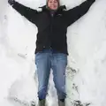 Isobel does a snow angel too, More Snow Days and a Wind Turbine is Built, Brome, Suffolk - 19th January 2013