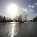 The sun over flooded fields, Flooding at the King's Bridge, and Lunch at the Beaconsfield Arms, Suffolk - 27th January 2013