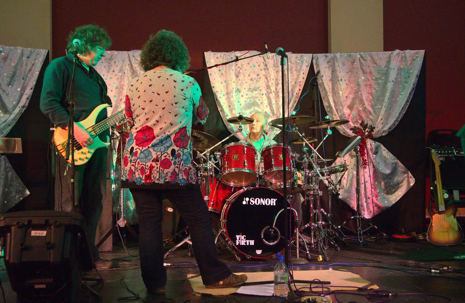 Henry looks a bit glum behind his kit, from The BBs at The Cornhall, Diss, Norfolk - 31st January 2013