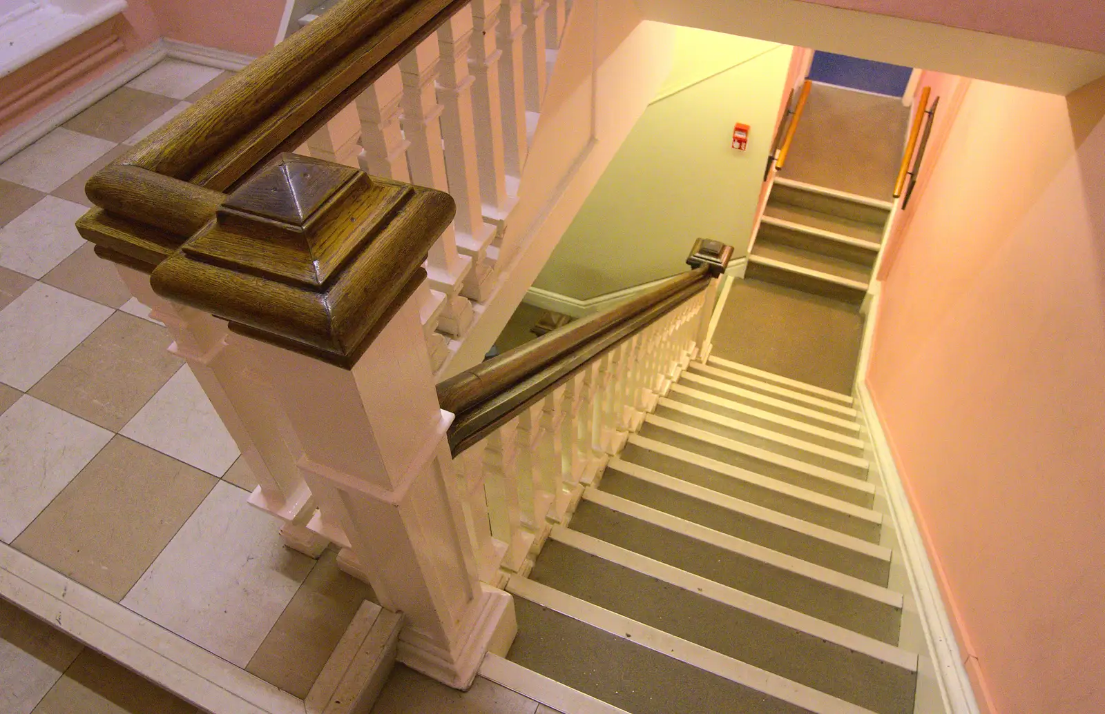 A view down the staircase, from The BBs at The Cornhall, Diss, Norfolk - 31st January 2013