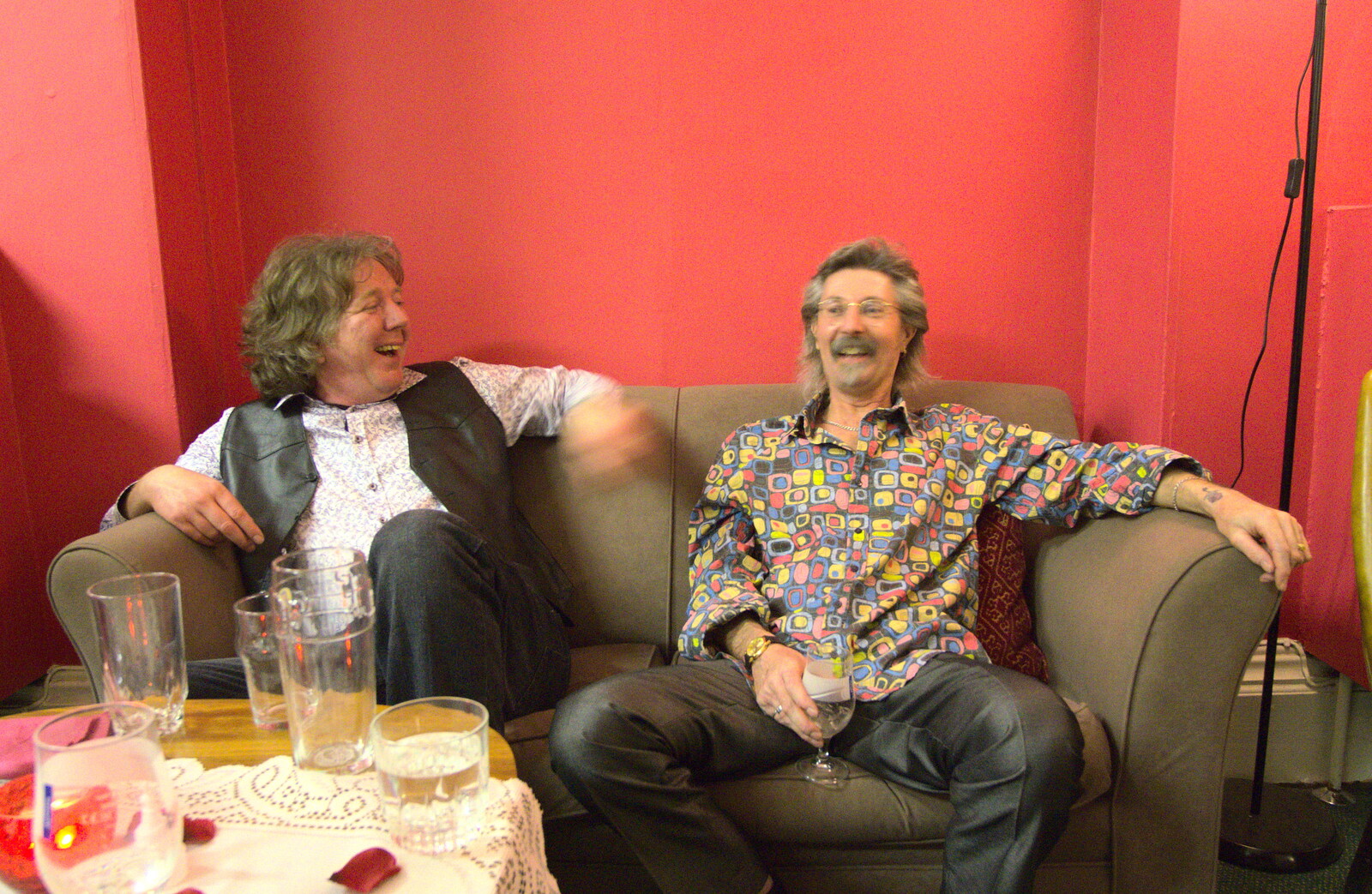 Max and Rob share a joke from The BBs at The Cornhall, Diss, Norfolk - 31st January 2013