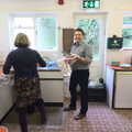 Clive helps with washing up, Sunday Lunch at the Village Hall, Brome, Suffolk - 3rd February 2013