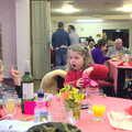 Fred and Amelia have an animated conversation, Sunday Lunch at the Village Hall, Brome, Suffolk - 3rd February 2013