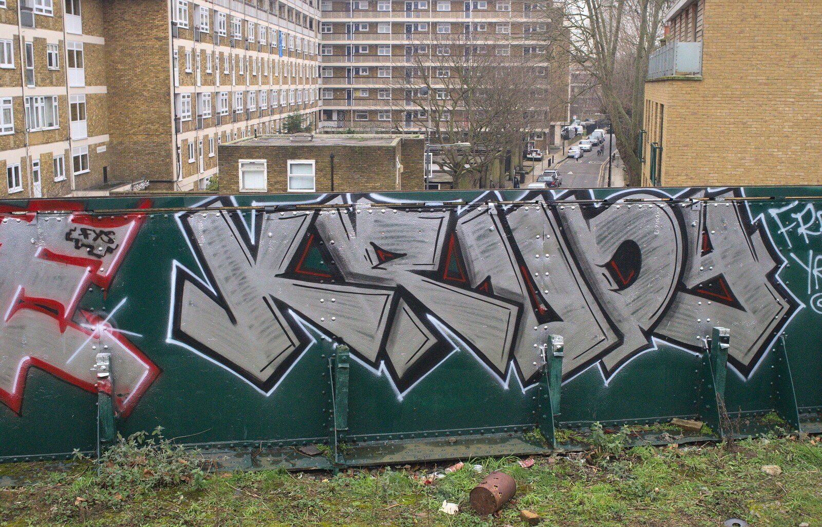 Krupa graffiti on a railway bridge from Harry Eats, and a Little London Randomness, Suffolk and London - 12th February 2013