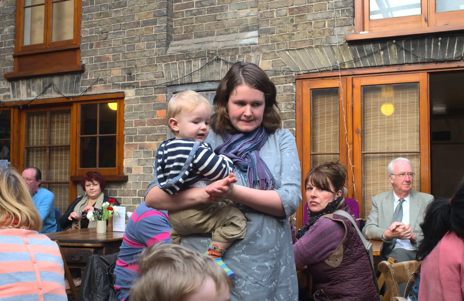 Isobel carries Harry around, from Music at Amandines and a High Lodge Bike Ride, Diss and Brandon - 17th February 2013