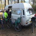 The van and the bikes, parked up at High Lodge, Music at Amandines and a High Lodge Bike Ride, Diss and Brandon - 17th February 2013