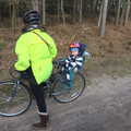 Harry on his bike seat, Music at Amandines and a High Lodge Bike Ride, Diss and Brandon - 17th February 2013