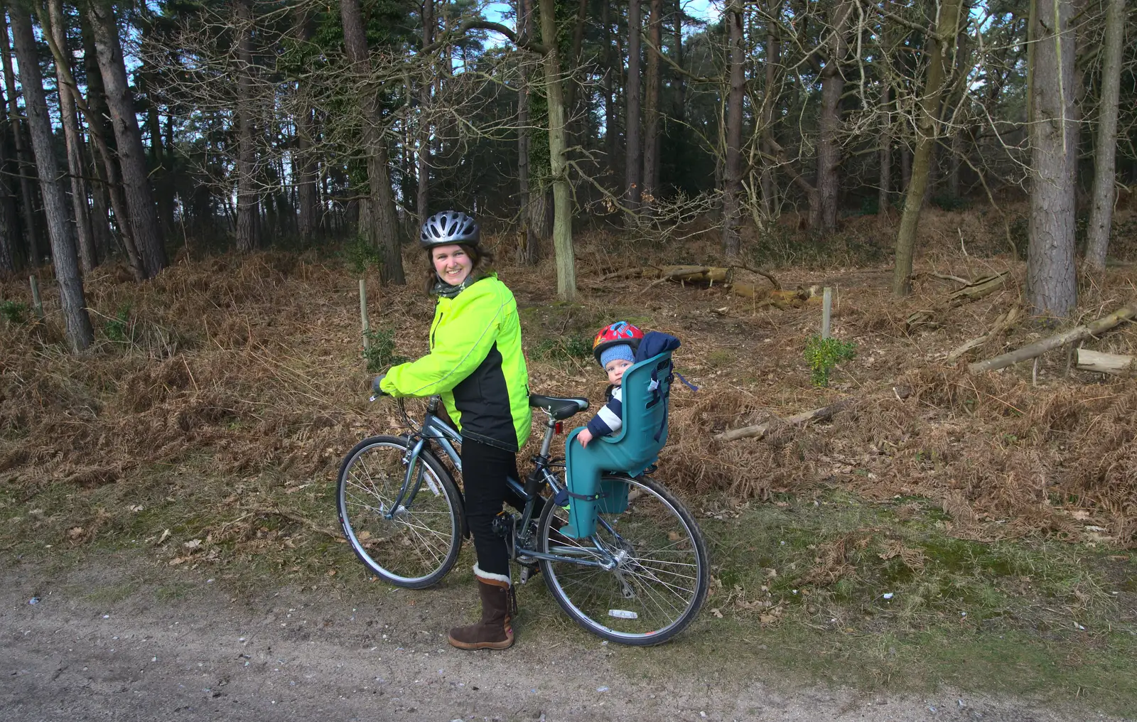 Isobel and Harry pause for a moment, from Music at Amandines and a High Lodge Bike Ride, Diss and Brandon - 17th February 2013