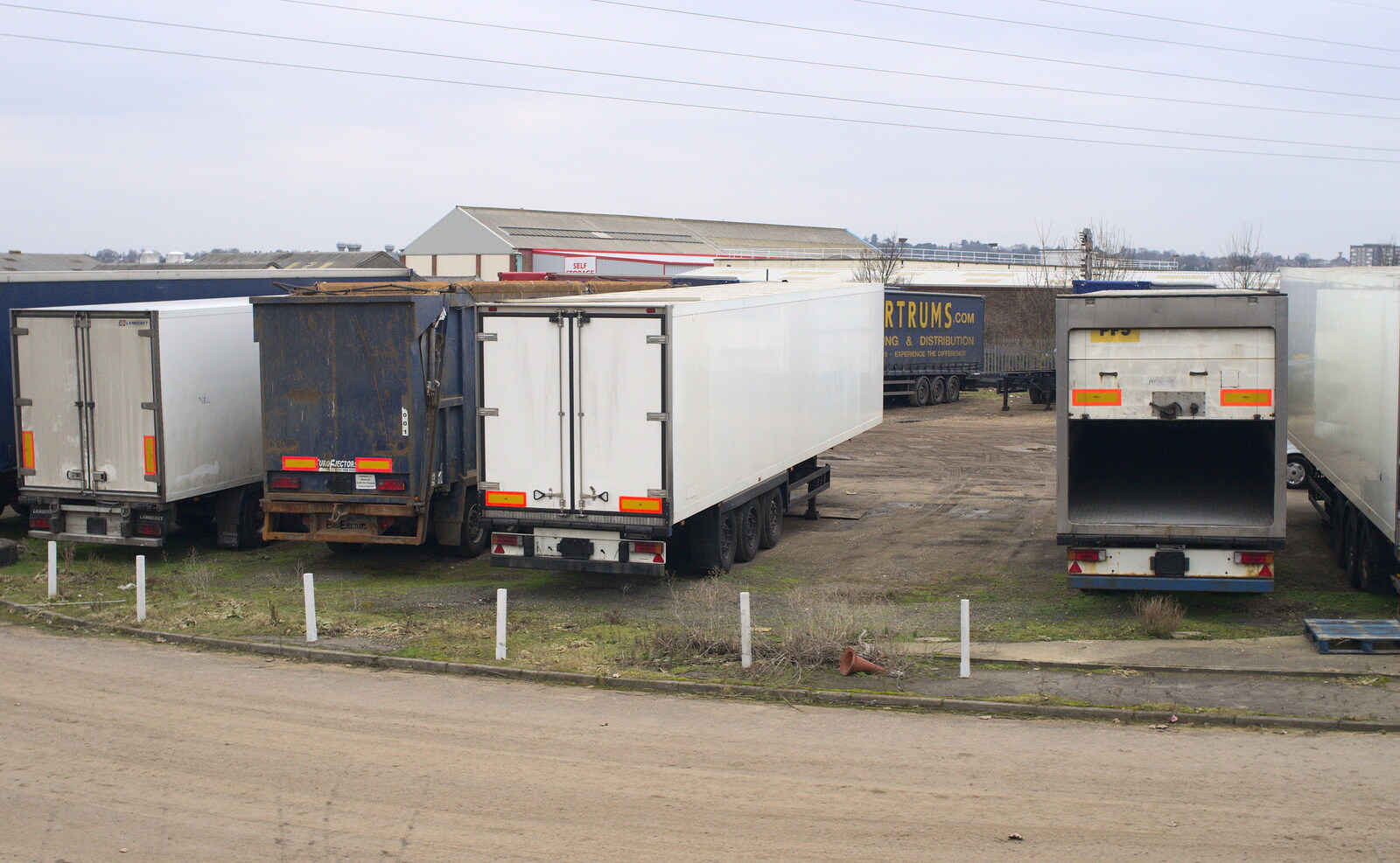 A load of derelict lorry trailers from The Demolition of the Bacon Factory, Ipswich, Suffolk - 20th February 2013