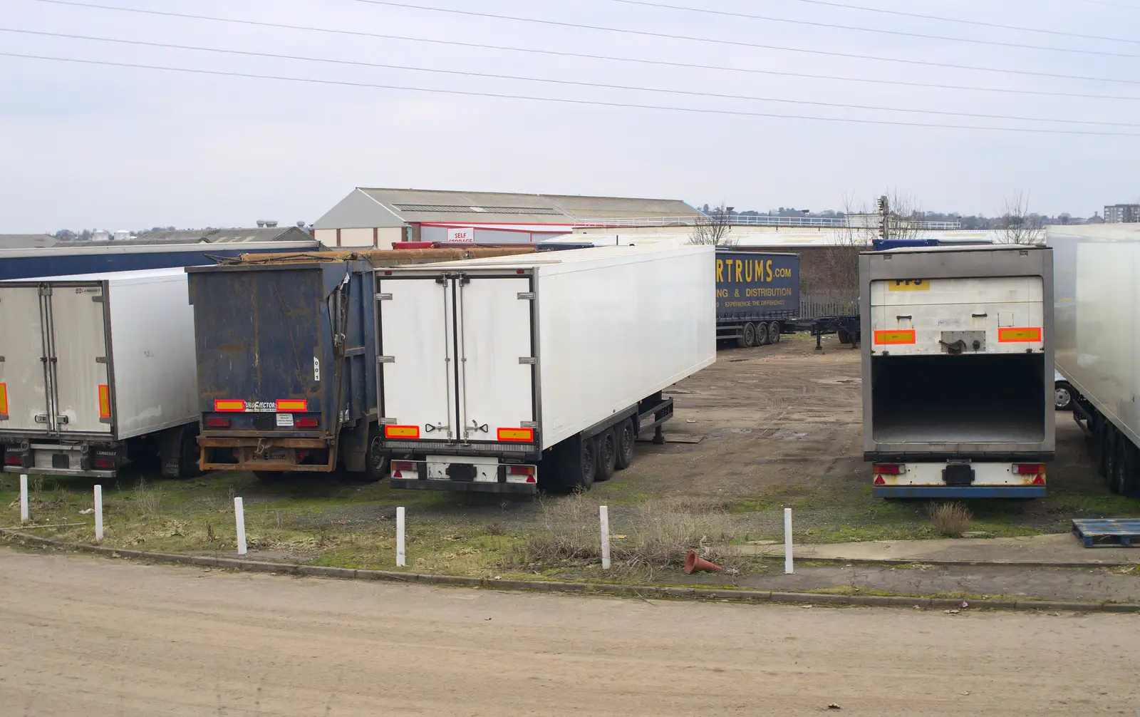 A load of derelict lorry trailers, from The Demolition of the Bacon Factory, Ipswich, Suffolk - 20th February 2013