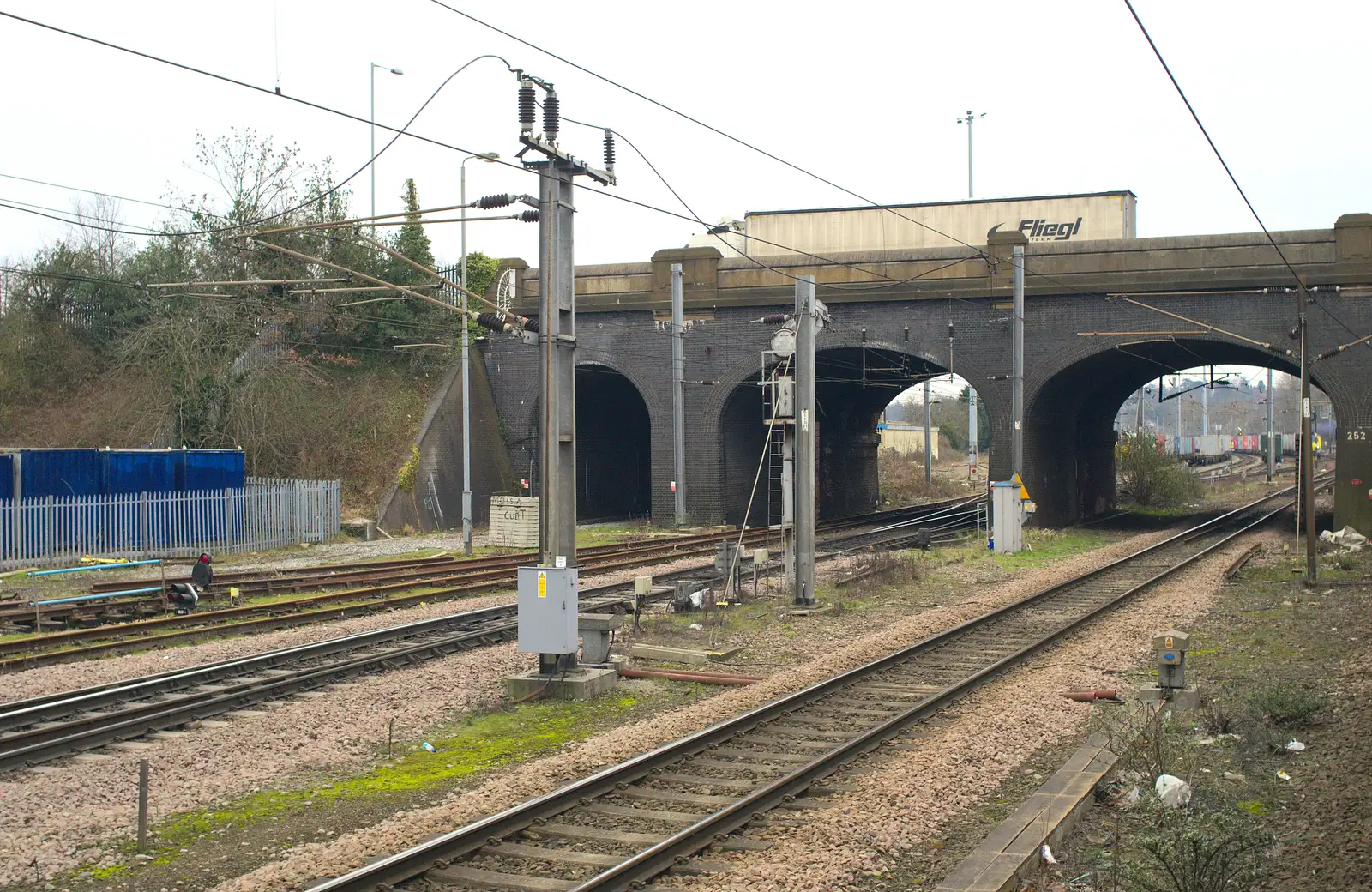 The London Road bridge, from The Demolition of the Bacon Factory, Ipswich, Suffolk - 20th February 2013